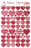Samolepky srdíčka červená glitter Deco Hearts 412-RG