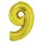 Nafukovací číslice balónek, zlatá folie 35cm - číslice 9