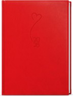 Denní diář - Adam - Vivella s ražbou - B6 - červená - Srdce