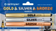 Popisovač GOLD &amp; SILVER &amp; BRONZE 2670 M BLISTR 3ks