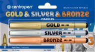 Popisovač GOLD &amp; SILVER &amp; BRONZE 2690B BLISTR 3ks