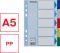 Plast. rozlišovače A5 5 listů