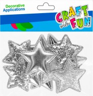 Samolepicí stříbrná hvězda 16 ks 521545 - zvětšit obrázek