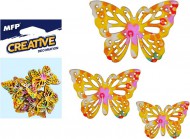 Dekorace motýl žlutý 12ks