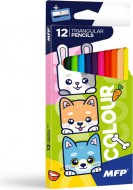 Pastelky 12 ks triangular s ořezávátkem COLOUR 6300666