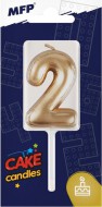Dortová svíčka balonek č. 2 zlatá 8800116