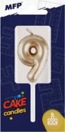 Dortová svíčka balonek č. 9 zlatá 8800123
