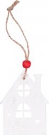 Závěs dřevěný domek 7,5cm/2ks bílý 8886390