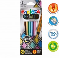 Pastelky trojhranné Metallic, 6 ks 