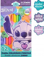Pastelky trojhranné Jumbo, Stitch Pastel, 12 bar. 