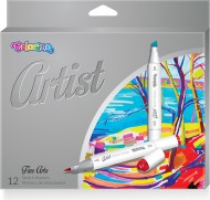 Artist fixy trojhranné, oboustranné, 12 barev Artist skicovací fixy oboustranné