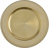 Dekorační talíř 33cm, plastový, ZLATÝ