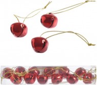 Rolničky 1,5cm, 12ks metalické, červené