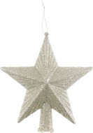 Špice Hvězda 19x19cm, stříbrná s glitry