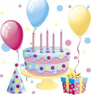 Ubrousky celoroční B-day cake with balloons, 33 x 33 cm,SLOG 053101