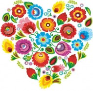 Ubrousky celoroční  Łowicz Folk Heart, 33 x 33 cm, SLOG 0588 01