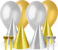 Karnevalový set 4x čepička, frkačka, balónek