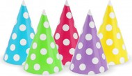 Čepička papírová 5ks mix barev s puntíkem