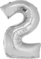 Nafukovací ČÍSLICE 2 stříbrná 35cm