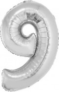 Nafukovací ČÍSLICE 9 stříbrná 35cm