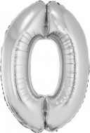 Nafukovací ČÍSLICE 0 stříbrná 35cm