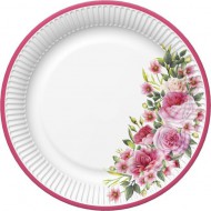 Talíř papírový 22,7cm 8ks Daisy, Růže