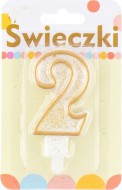 Dortov svka slice 2 zlacen s glitry 7,5cm - zvtit obrzek