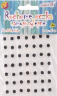 Oči pohyblivé 8mm, 49ks kulaté, samolepicí