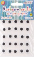 Oči pohyblivé 12mm, 25ks kulaté, samolepicí
