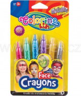 Barvy na obličej 6barev v tužce Metallic