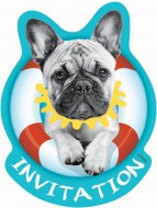 Pozvánky 6 ks s obálkami - Buldoček