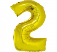 Nafukovací číslice balónek, zlatá folie 35cm číslice 2 - zvětšit obrázek