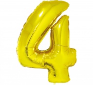 Nafukovací číslice balónek, zlatá folie 35cm číslice 4 - zvětšit obrázek