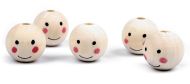 Dřevěné korálky s obličejem &amp;#216;25 mm, 5ks