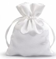 Dárkový pytlík 9,5x13 cm saténový, bílý