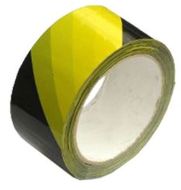 Páska lepicí-žluté pruhy, pravá, 50mm x 66m