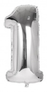 Nafukovací číslice, stříbrná folie 40cm číslice 1 - zvětšit obrázek