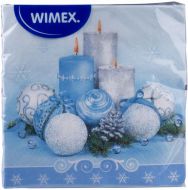 Ubrousky vánoční 20ks 33x33cm, 3-vrstvé, modré