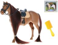 Kůň 15cm stojící, s doplňky, 2barvy