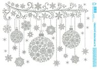 Baňky - tisk stříbrnými glitry