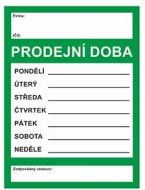 PRODEJNÍ DOBA A4 - plast. cedulka zelená - zvětšit obrázek
