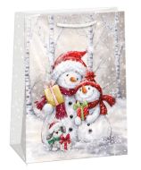 Dárková papírová taška MAXI (47 x 70 cm) Sněhuláčci
