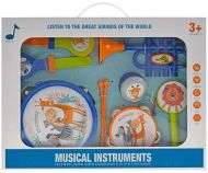 Sada hudebních nástrojů 7 ks s paličkami a trumpetkou