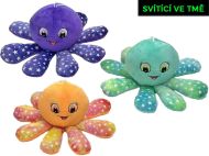 Chobotnička plyšová 10cm, svítící ve tmě, 3 barvy