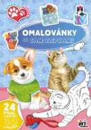 Omalovánky A4 se samolepkami Štěňátka a Koťátka