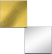 Dortová podložka čtverec 20 x 20 cm zlatá/stříbrná 