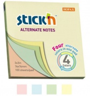 Blok lepici 76x76/100 mix pastel.barev v bločku,100 lístků 