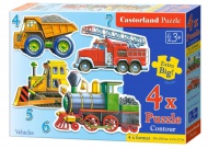 Puzzle Castorland 4v1 (4,5,6,7 dlk) Vozidla - zvtit obrzek