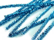 Chlupaté drátky na tvoření lurexové 6 mm délka 30 cm 11 modrá tyrkys, 20 ks - zvětšit obrázek