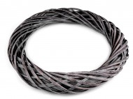 Proutěný věnec 34 cm 5 šedá, 1 ks - zvětšit obrázek